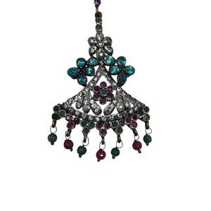 Turkish Pendant Necklace Semi-Precious Stones Grand Bazaar Istanbul 20"